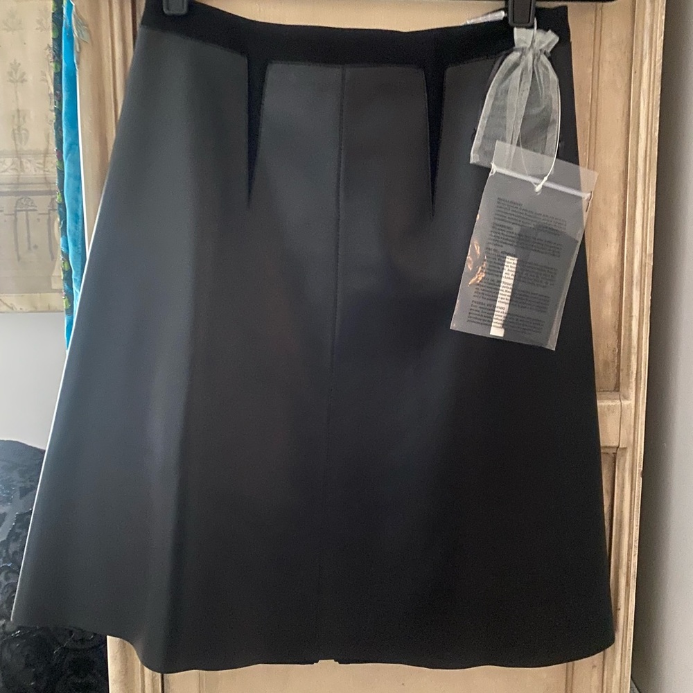 Max Mara Sportmax Leather A-line Skirt